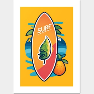 summer surfboard Posters and Art